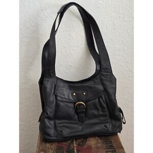 New Black Leather Shoulder Bag by Great American Leatherworks
